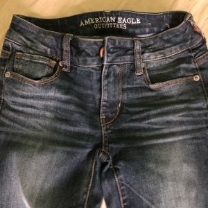 AE dark wash skinny jeans